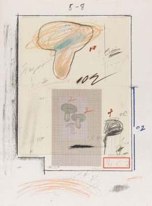 Natural History Part I,Mushrooms-Plate III,1974,Lithograph,grano-lithograph,collotype,photochrome,paper collage and crayon on Rives Couronne paper,73.9×55.9cm