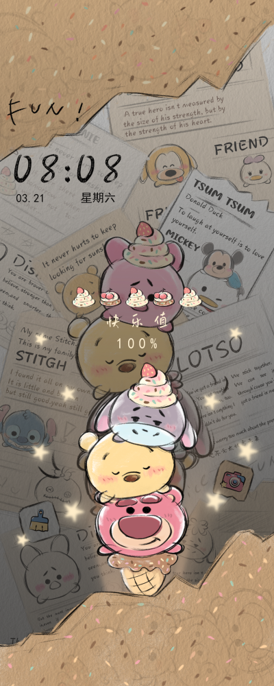 迪士尼巧克力脆筒团子 | 手机主题