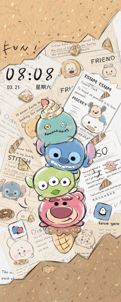 迪士尼巧克力脆筒团子 | 手机主题