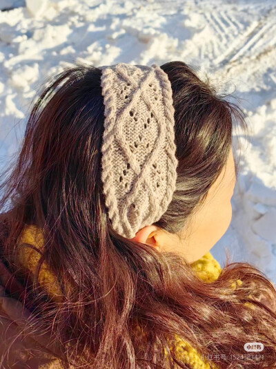 镂空麻花发带棒针