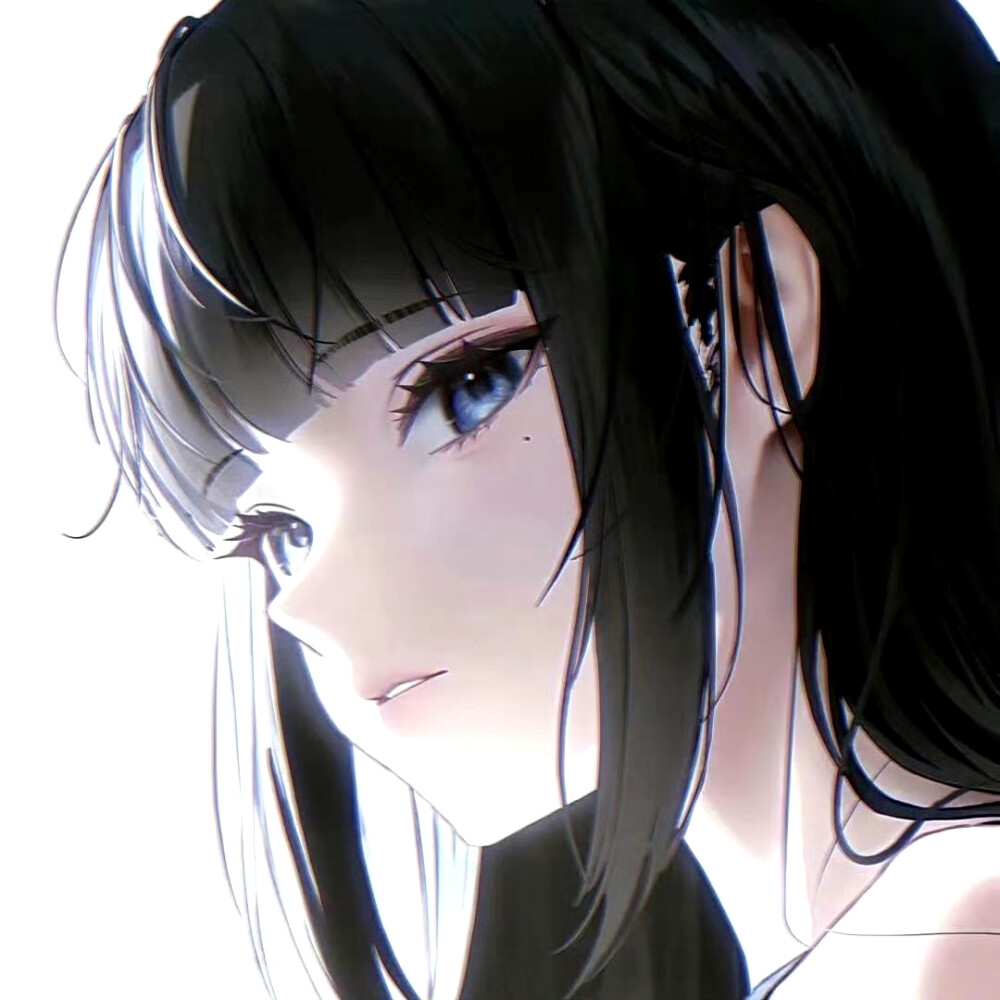 黑白动漫女生头像