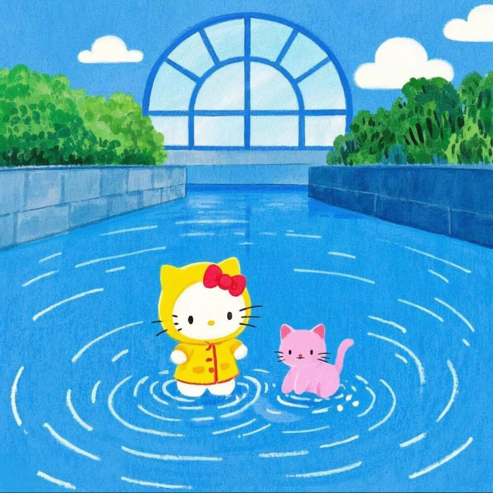 Hello Kitty头像 微信头像 QQ头像 毛毡 公仔 软绵绵 超级可爱 下雨天 雨伞 雨鞋 雨衣 雨后天晴