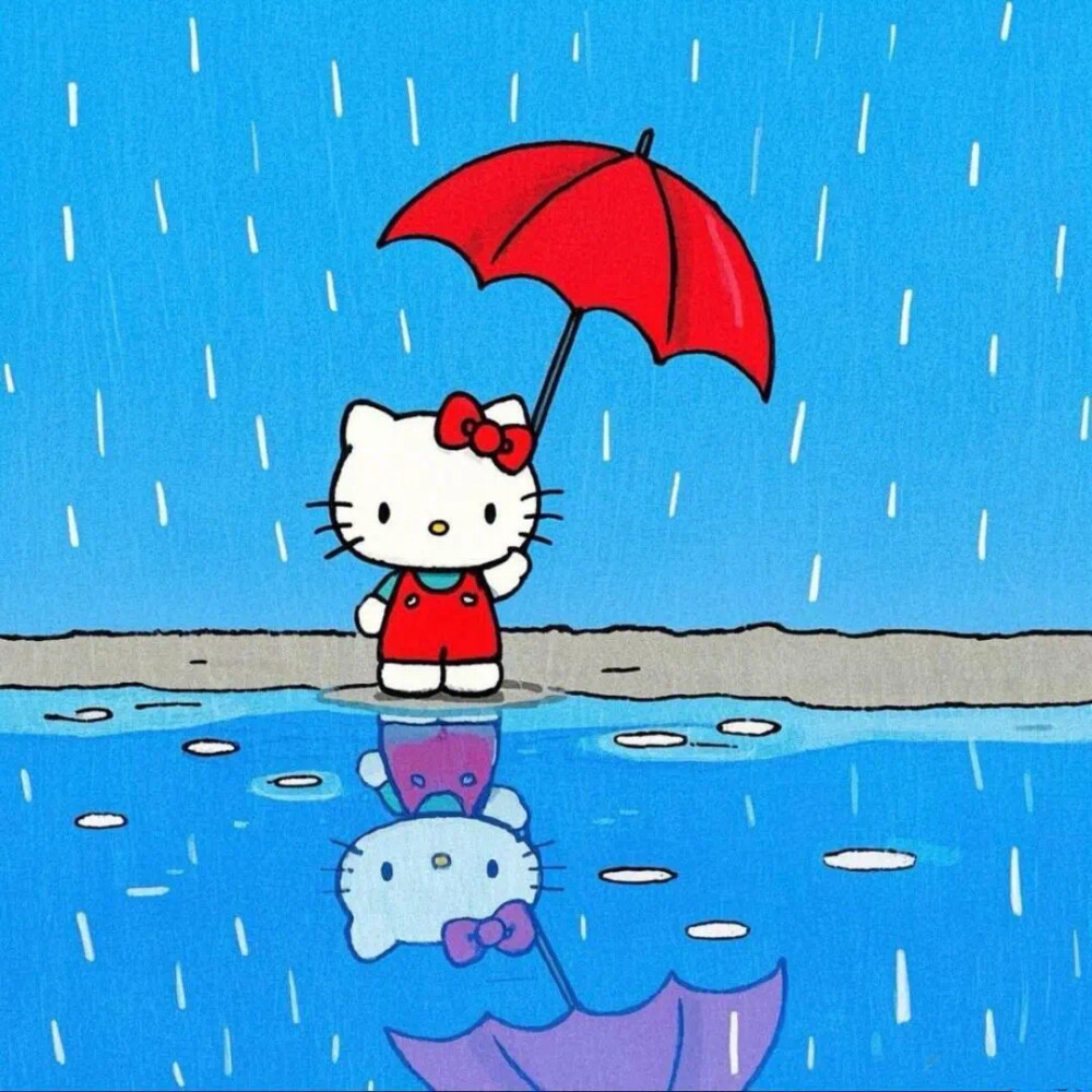 Hello Kitty头像 微信头像 QQ头像 毛毡 公仔 软绵绵 超级可爱 下雨天 雨伞 雨鞋 雨衣 雨后天晴