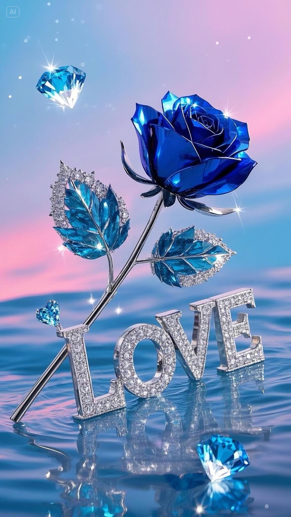 love蓝色玫瑰花