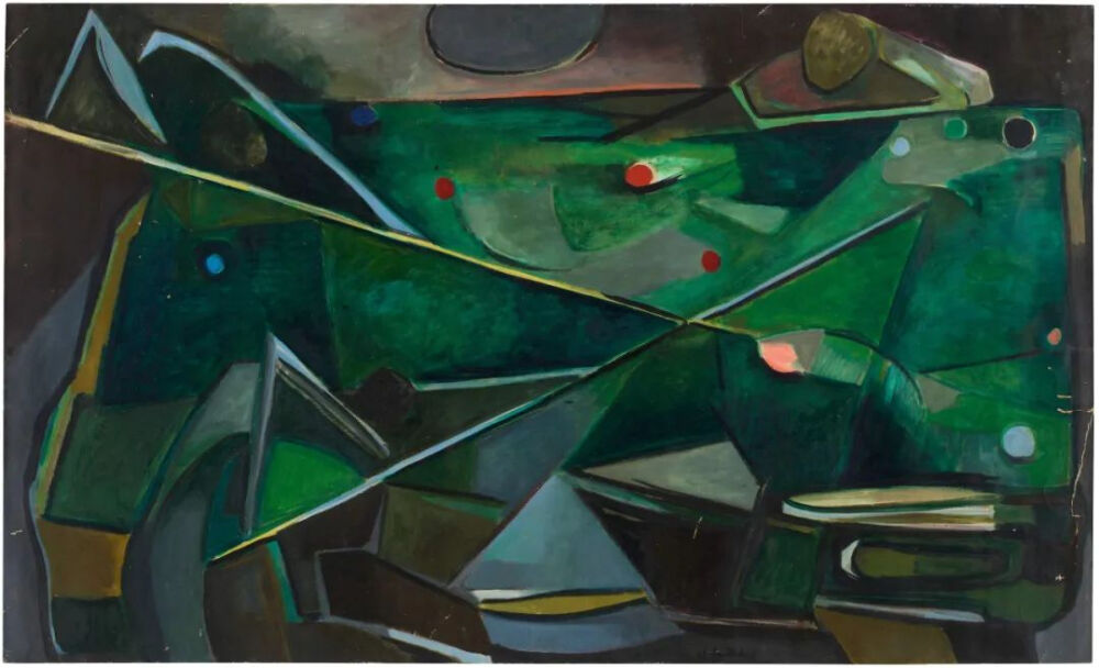 Billiards,1949,Oil on canvas,87.63x145.733cm