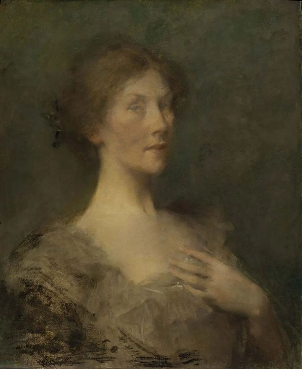 Thomas Wilmer Dewing：贵妇肖像，约 1893 年，美国史密森尼美国艺术博物馆
