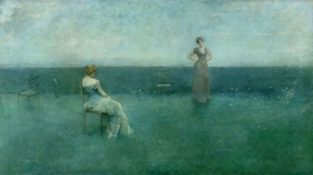 Thomas Wilmer Dewing：背诵，1891年