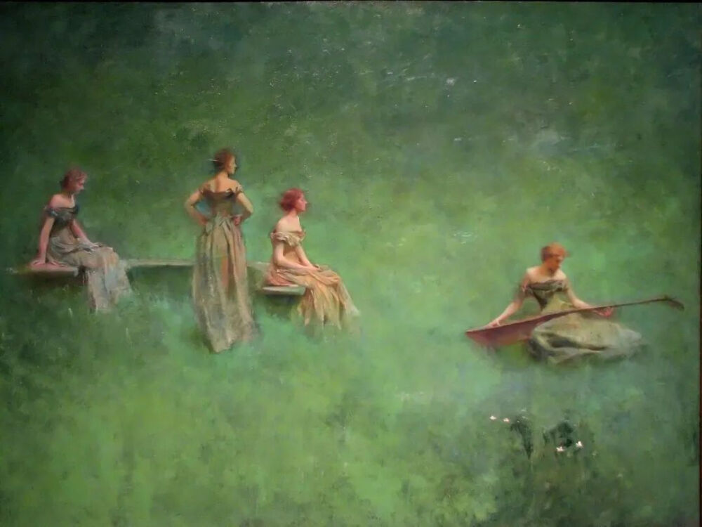 Thomas Wilmer Dewing：琵琶，约 1895 年