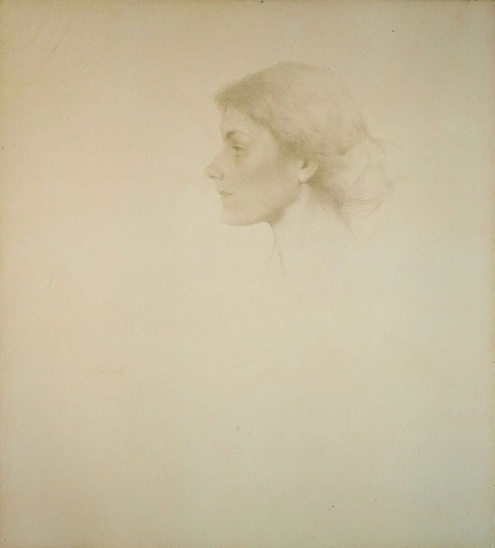 Thomas Wilmer Dewing：女孩的头像，约1929 年，史密森尼美国艺术博物馆