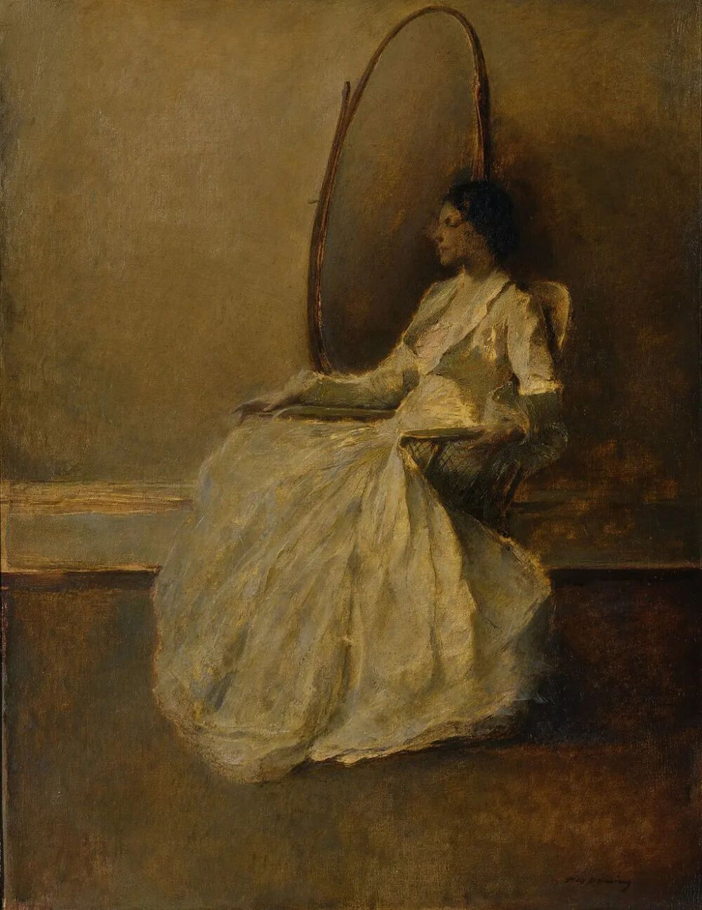 Thomas Wilmer Dewing：白衣女子（1号），约 1910 年，史密森尼美国艺术博物馆