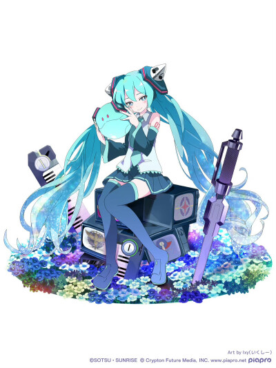 《机动战士高达》45周年 x 初音未来 合作宣传绘 更新 ​