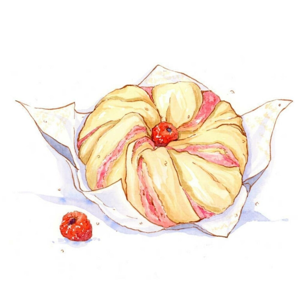 水彩美食手绘蛋糕甜品