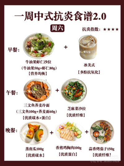 一周抗炎食谱