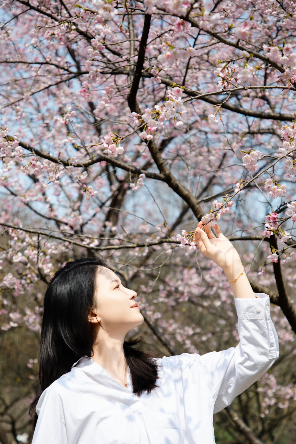 好久不见
摄影：洪小漩
出镜：莹莹
大半年没有见莹莹了，临时起意去看樱花。
莹莹问，姐姐，几点。我说，九点半。
过一会，我又说，十点。
有过一会儿，我又改，十点半，不能再晚了。
真当见面时，已经十一点了。
我们花了十几分钟胡乱按了几张，带着娃高高兴兴去吃饭。