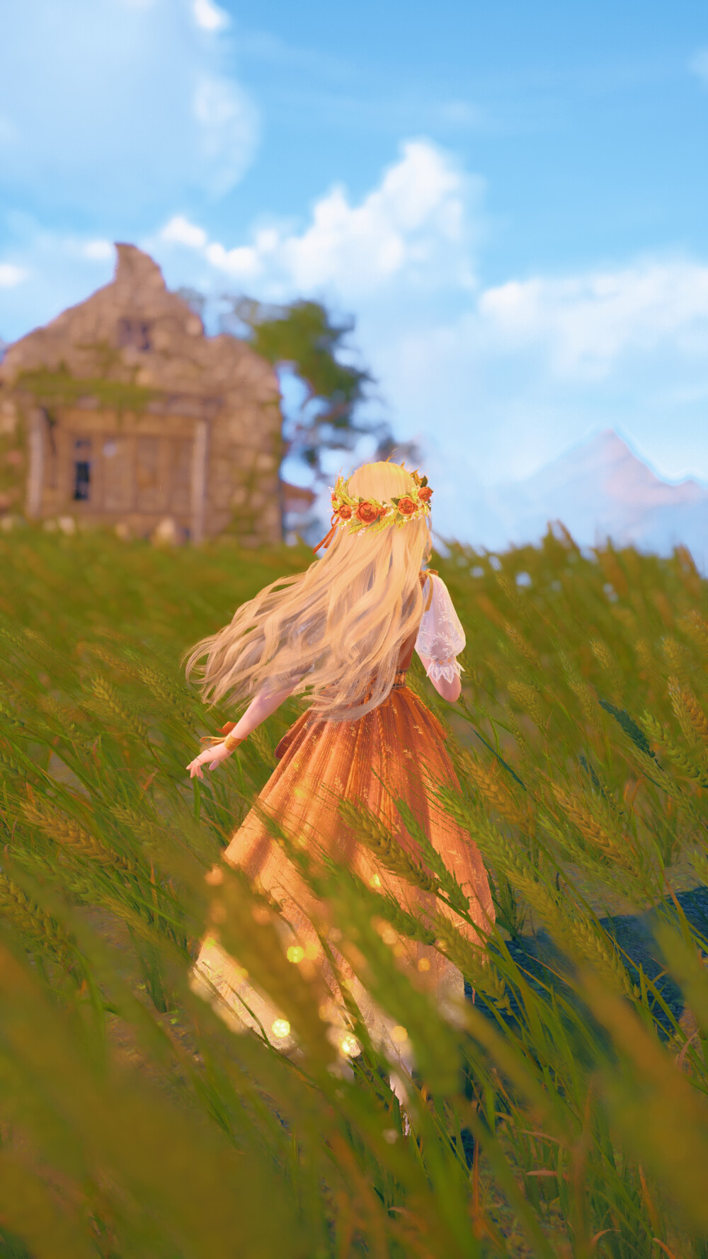 [风吹麦浪] 无限暖暖 苏暖暖 美照
地址：石树田无人区麦浪农场
————参数————
打光：35%左右
滤镜：夏日午后50%
晕影：40%
柔光强度：0%
柔光范围：0
亮度：70%
曝光：0
对比度：50%
饱和度：-0.6
自然饱和度：0.4
高光：-1.0
阴影：1.0