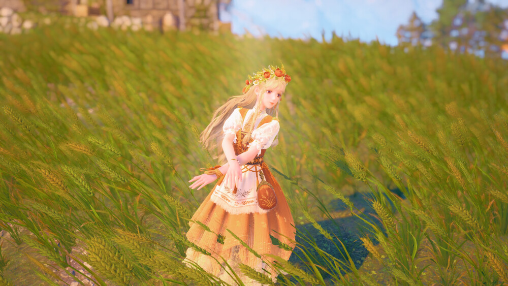 [风吹麦浪] 无限暖暖 苏暖暖 美照
地址：石树田无人区麦浪农场
————参数————
打光：35%左右
滤镜：夏日午后50%
晕影：40%
柔光强度：0%
柔光范围：0
亮度：70%
曝光：0
对比度：50%
饱和度：-0.6
自然饱和度：0.4
高光：-1.0
阴影：1.0