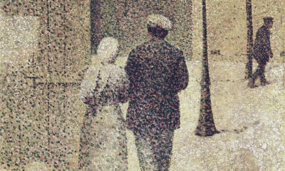 《街上的一对情侣》（The Couple in the Street，1887），查尔斯·安格朗（Charles Angrand）作。