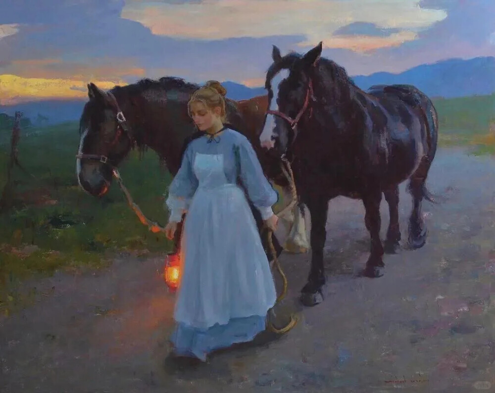 Mike Malm 1972年出生于美国，他以对自然风光与人物主题的描绘而声名远扬，其作品静谧安详，蕴含着强大的精神力量。
