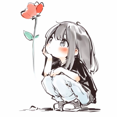 花，少女