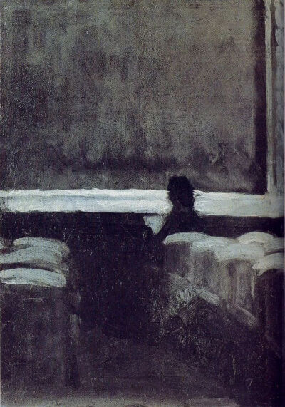 《剧院中的孤独人士》（Solitary Figure in theater），爱德华·霍珀，1903年。