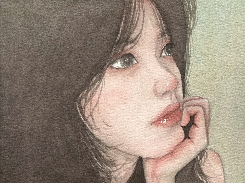 原创人物头像水彩手绘小稿练习