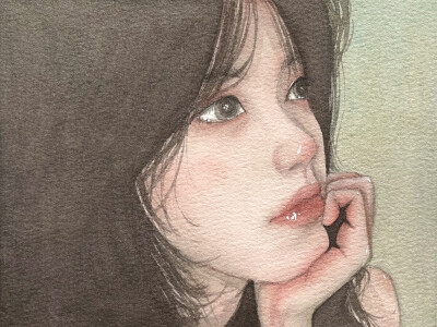 原创人物头像水彩手绘小稿练习