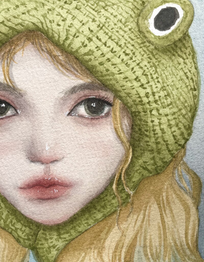 原创人物头像水彩手绘小稿练习