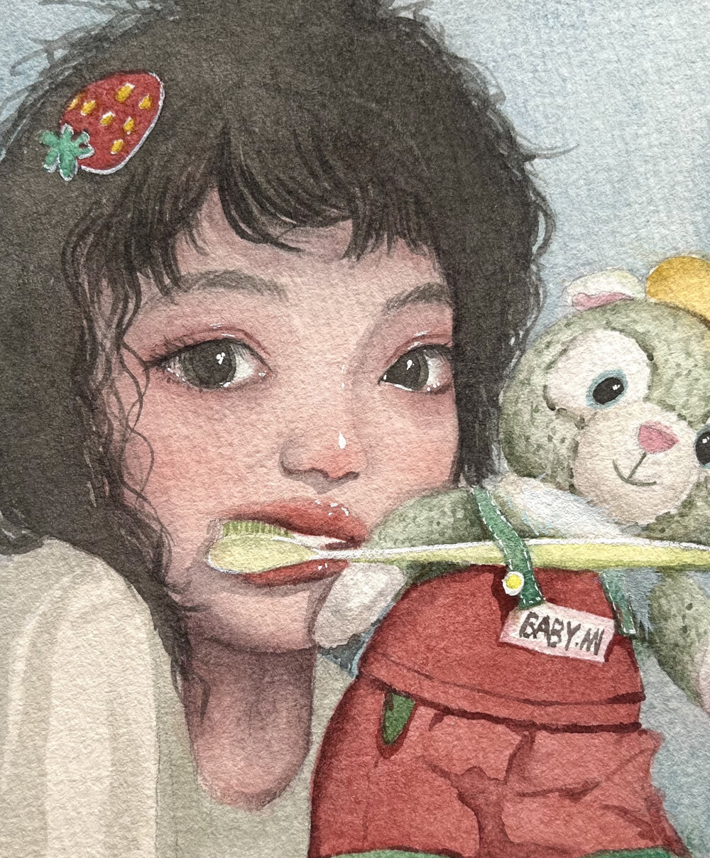 原创人物头像水彩手绘小稿练习