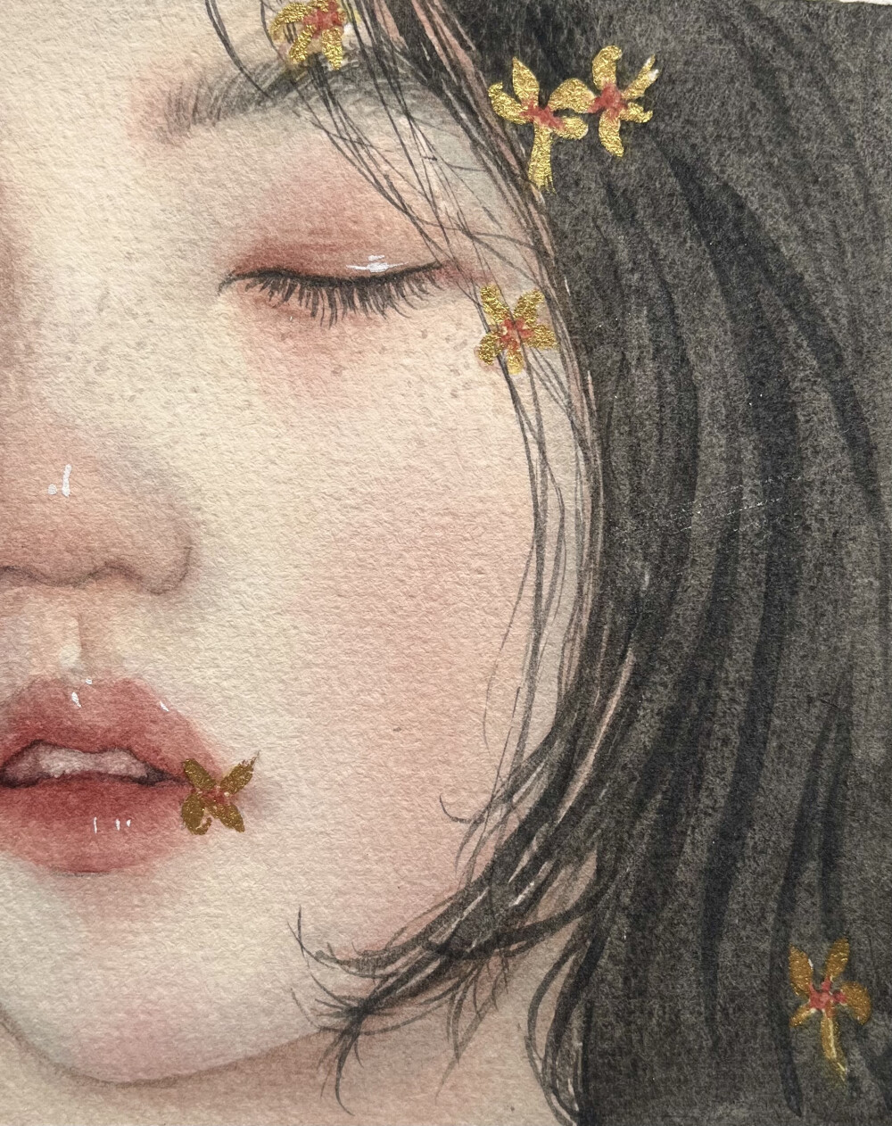 原创人物头像水彩手绘小稿练习