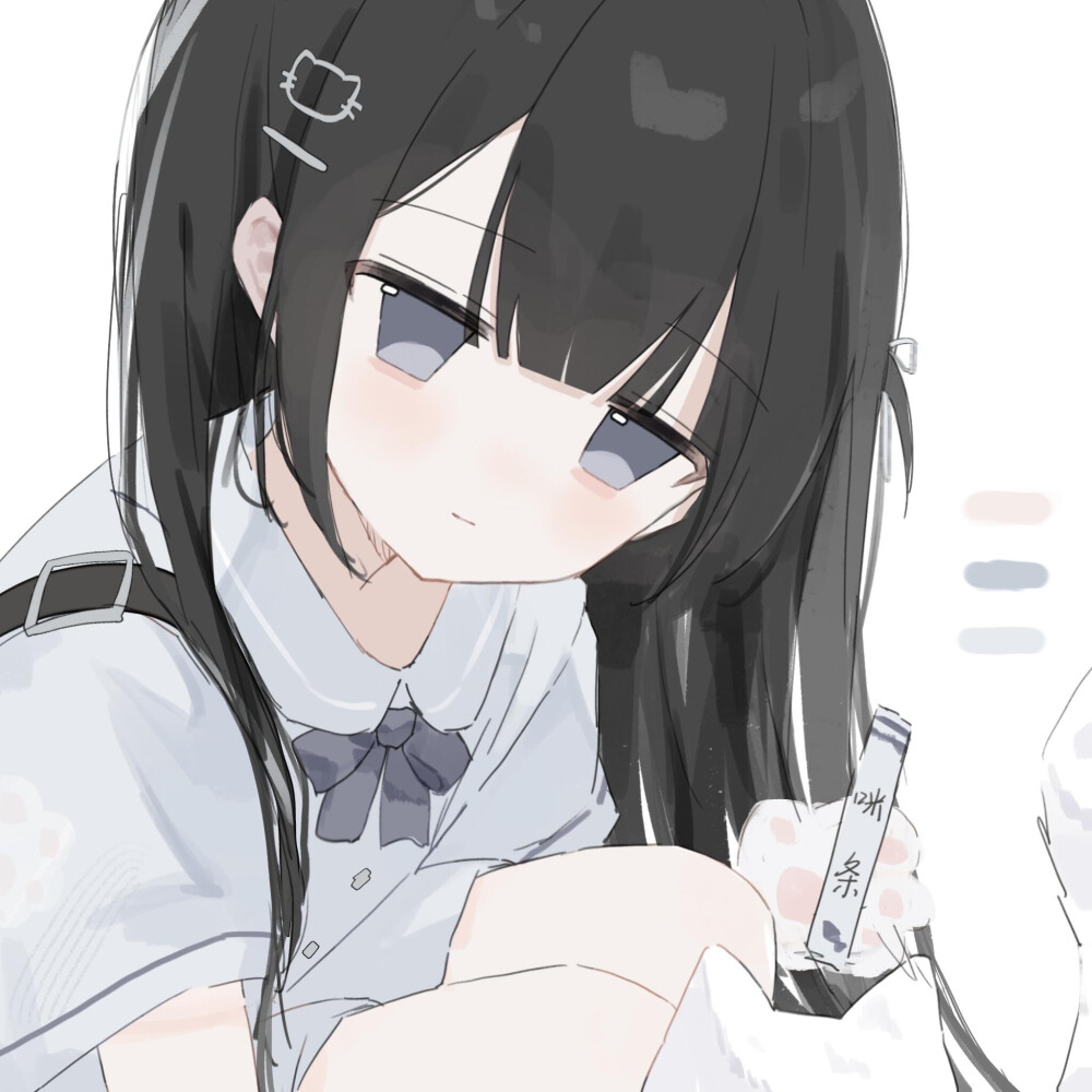 女生头像动漫可爱黑白女头