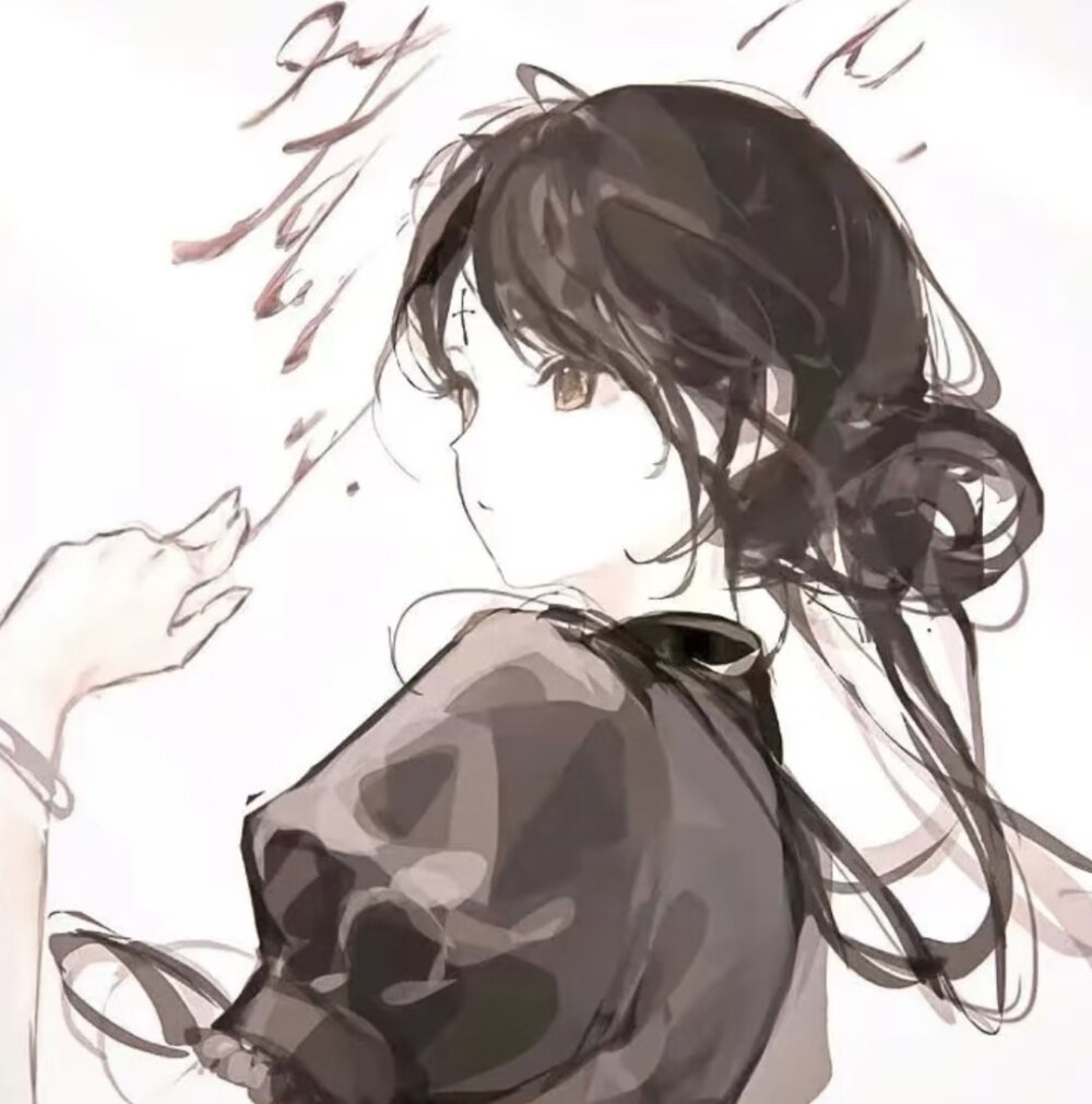 黑白动漫女生头像