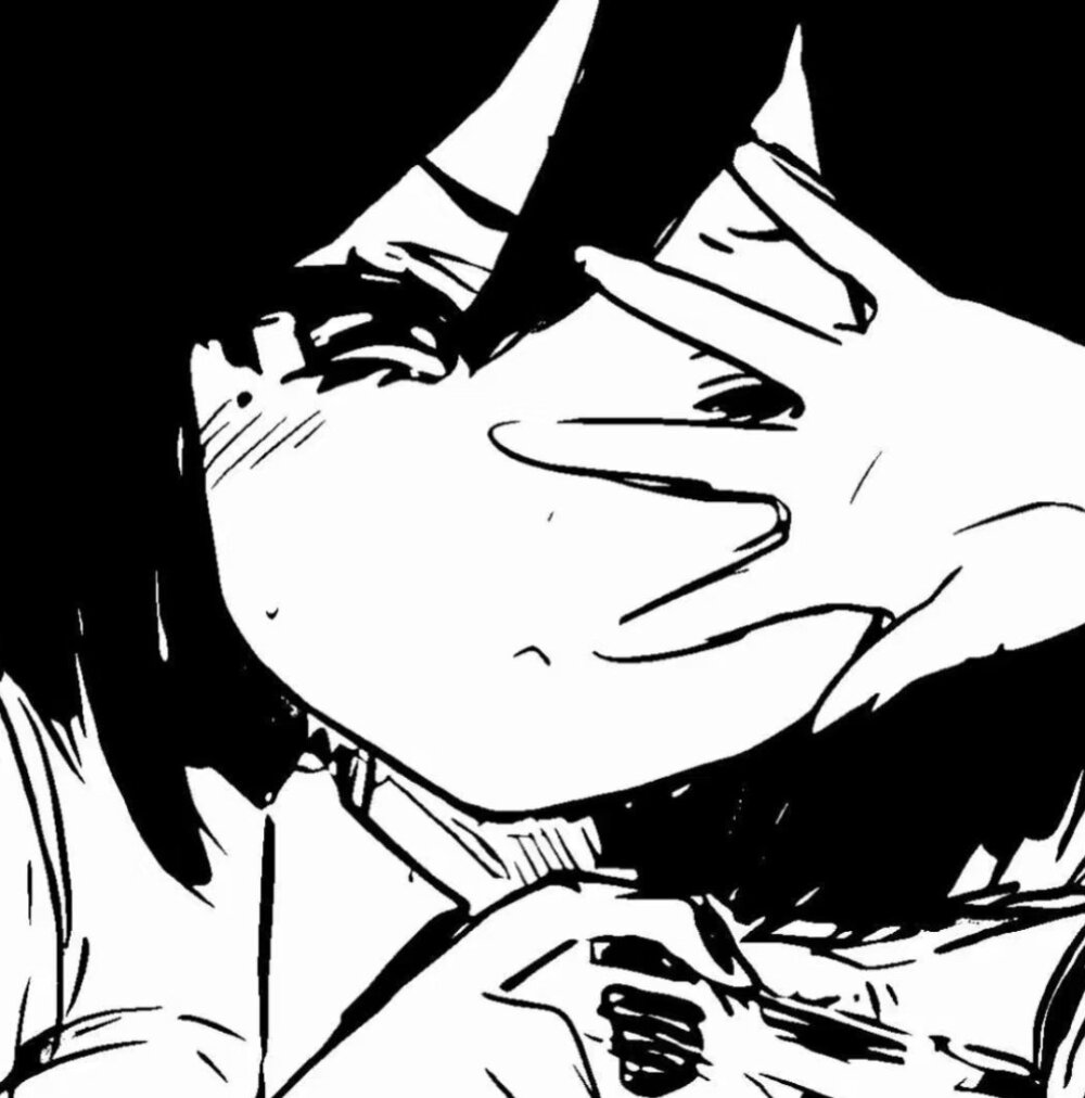 黑白动漫女生头像