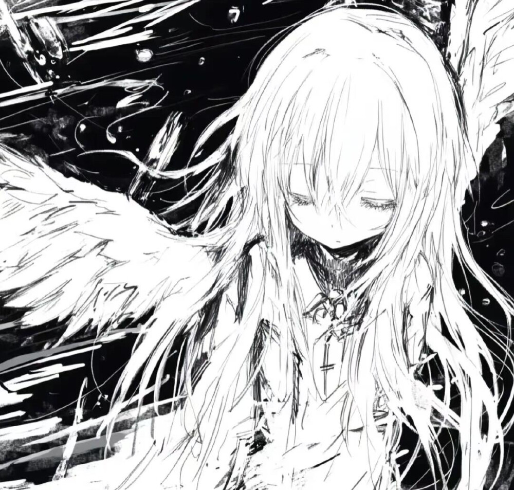 女生头像动漫可爱黑白女头