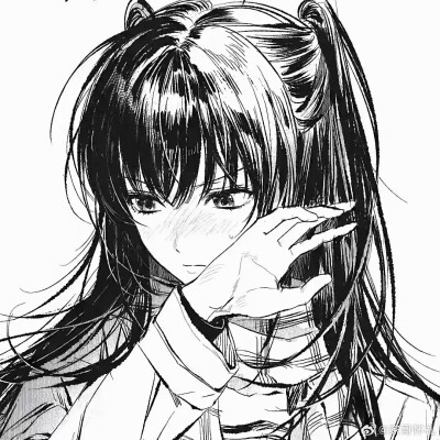 黑白动漫女生头像