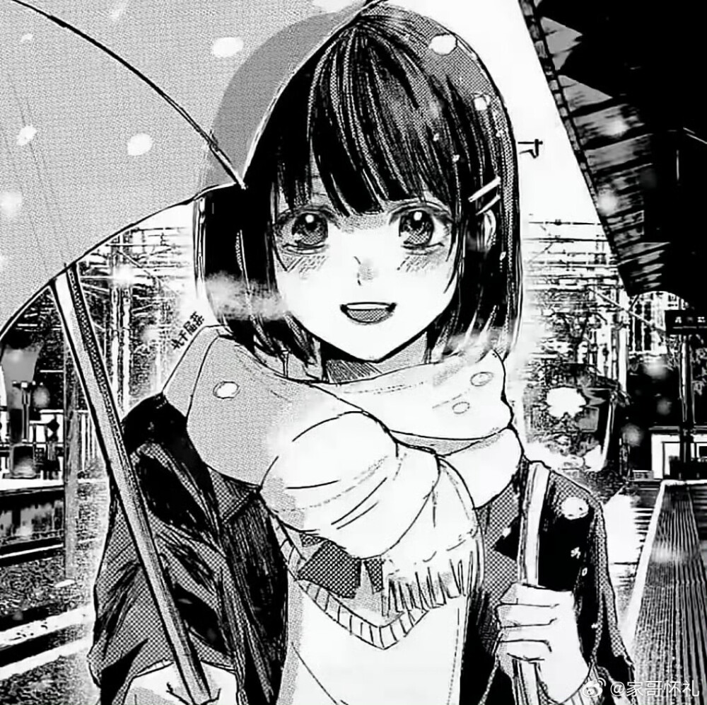 黑白动漫女生头像