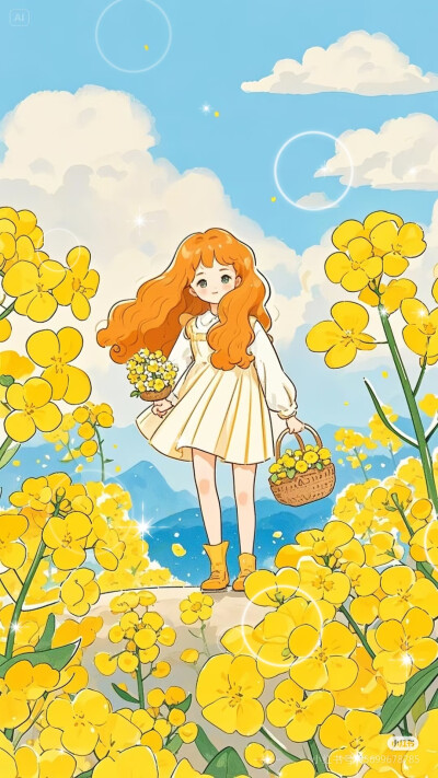 油菜花女孩动漫