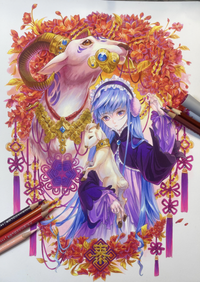 穆逢春绘制，《斗罗大陆漫画》同人作品。《裕羊衔泰》-叶泠泠。(来源于网络，侵权删)