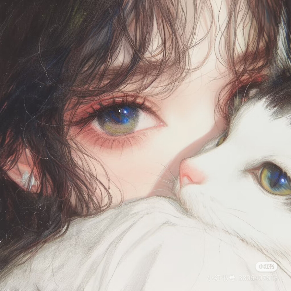 女孩和猫！羊毛卷~