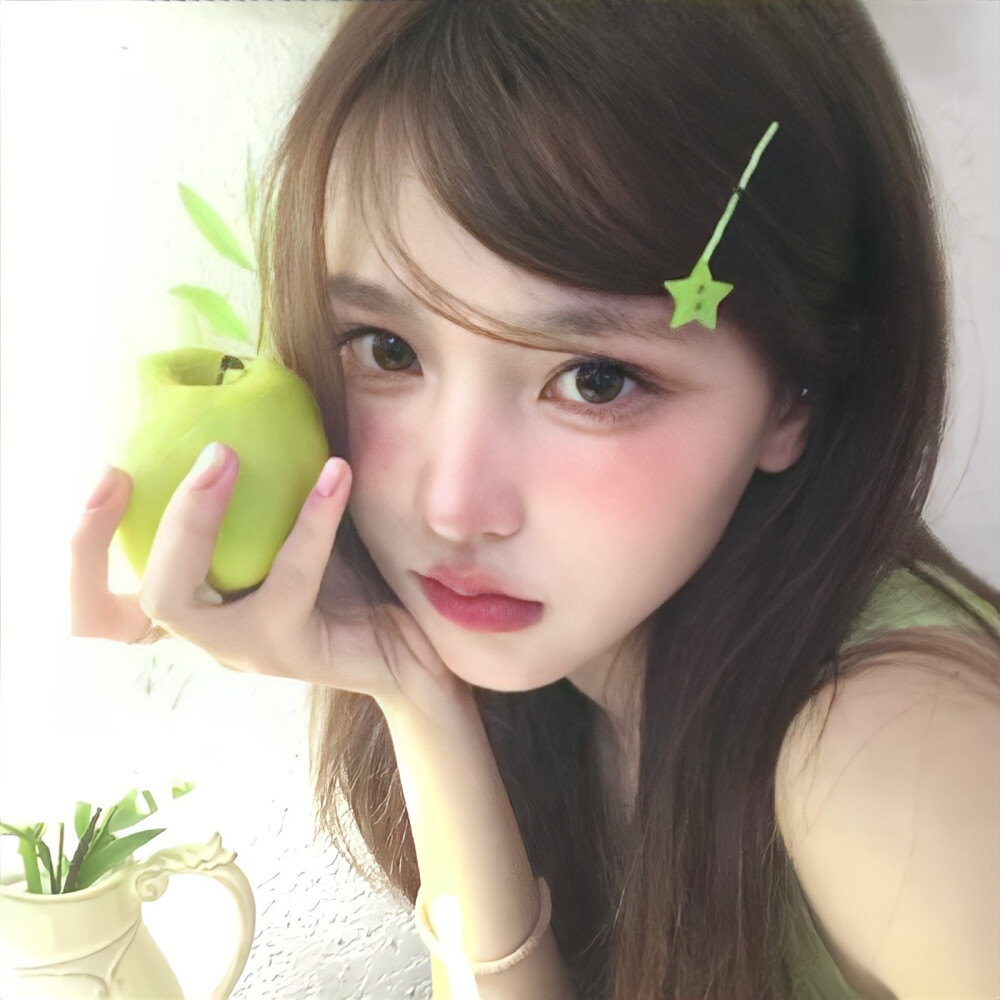 青苹果少女绿色头像