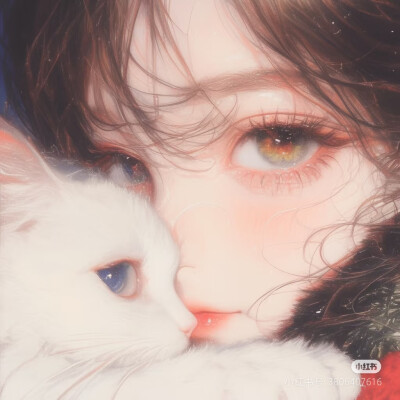 女孩和猫！羊毛卷~