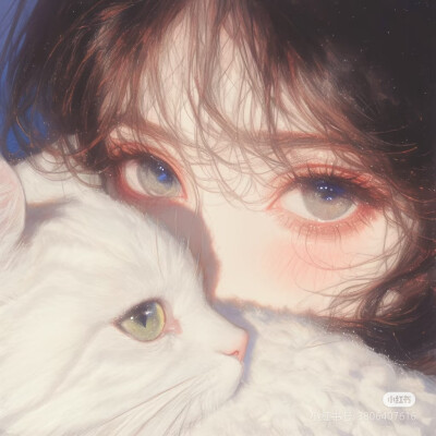 女孩和猫！羊毛卷~