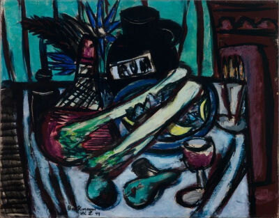 Still Life with Chianti Bottle and Celery,1949,Oil on canvas,51×64.1cm