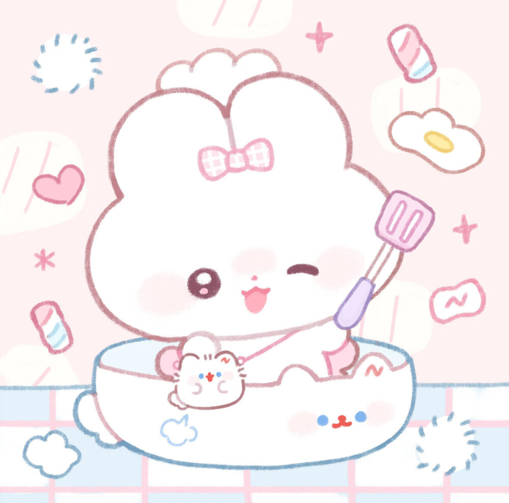 情侣头像可爱动漫男朋友女朋友小兔子小狗情头