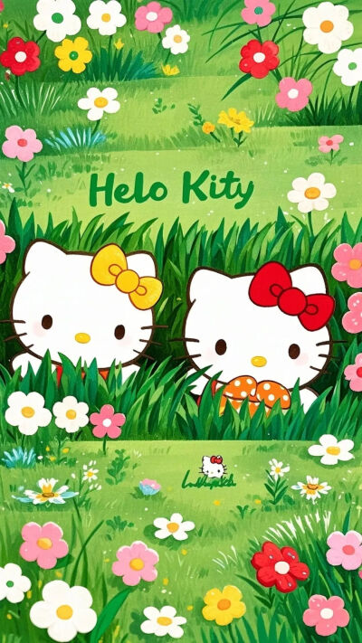 绿茵丛中～KT猫卡通 壁纸 萌图
