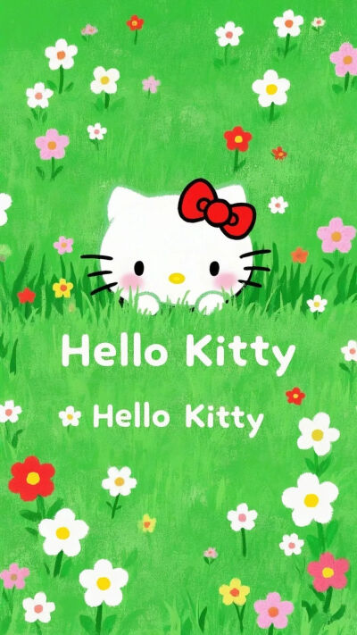 绿茵丛中～KT猫卡通 壁纸 萌图