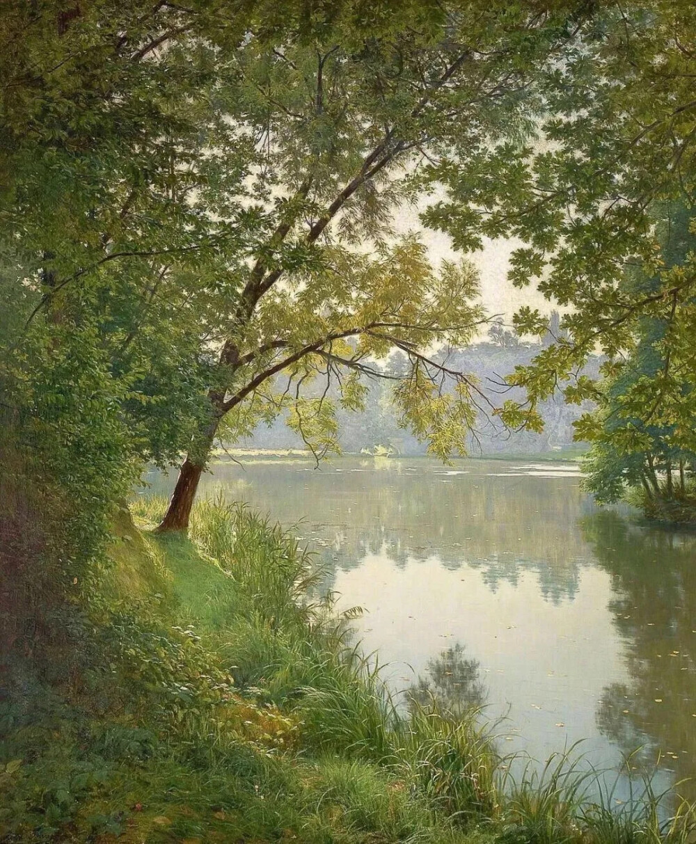亨利・比瓦（Henri Biva）1848 年生于巴黎蒙马特，1929 年逝于巴黎。这位法国后印象派画家以细腻光影与诗意乡村闻名，被誉为 “巴黎西郊的田园诗人”，作品融合现实与自然主义，获法国荣誉军团骑士勋章。