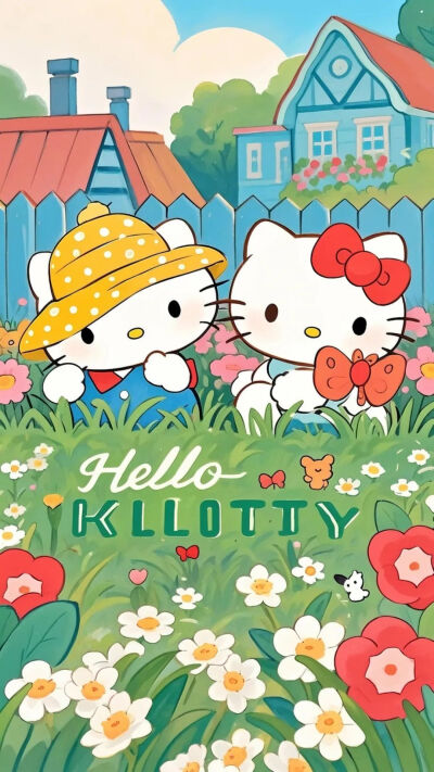 绿茵丛中～KT猫卡通 壁纸 萌图