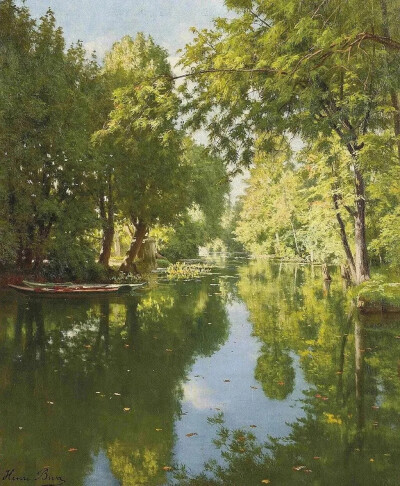 亨利・比瓦（Henri Biva）1848 年生于巴黎蒙马特，1929 年逝于巴黎。这位法国后印象派画家以细腻光影与诗意乡村闻名，被誉为 “巴黎西郊的田园诗人”，作品融合现实与自然主义，获法国荣誉军团骑士勋章。