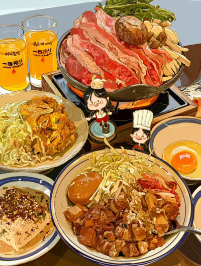 手绘食物