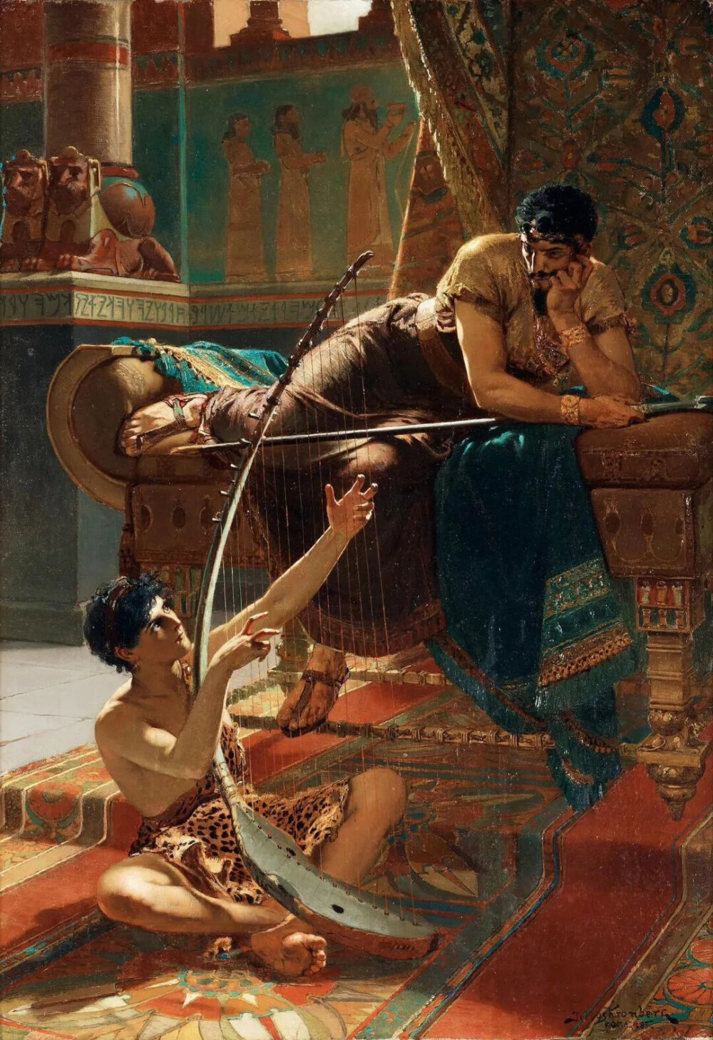朱利叶斯·克龙贝里（Julius Kronberg，1850—1921）是瑞典著名艺术家与装饰画家，同时也是典型的学院派画家。他的作品画面丰富灵动且精致细腻，极具艺术感染力。